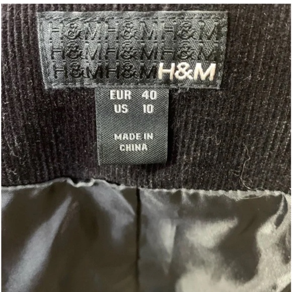H & M Black Corduroy Lined Blazer - Picture 4 of 4